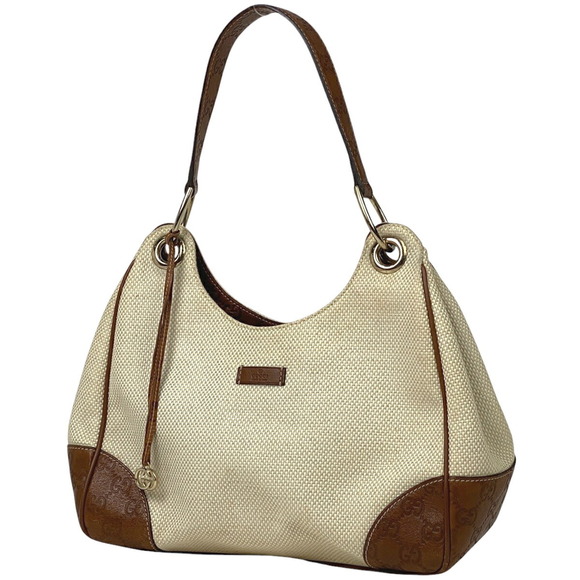 Gucci Leather Shimmer Brown Shoulder ssima White Bag - Picture 1 of 8